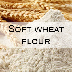 CRM soft wheat flour sample with Moisture, Protein, Gluten, Whiteness, Falling number, Ash